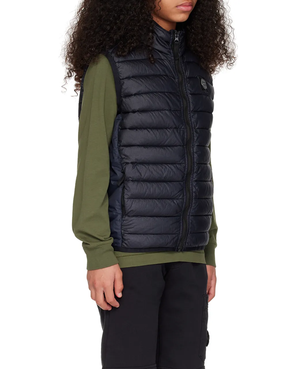 Junior Compass-Motif Zipped Gilet