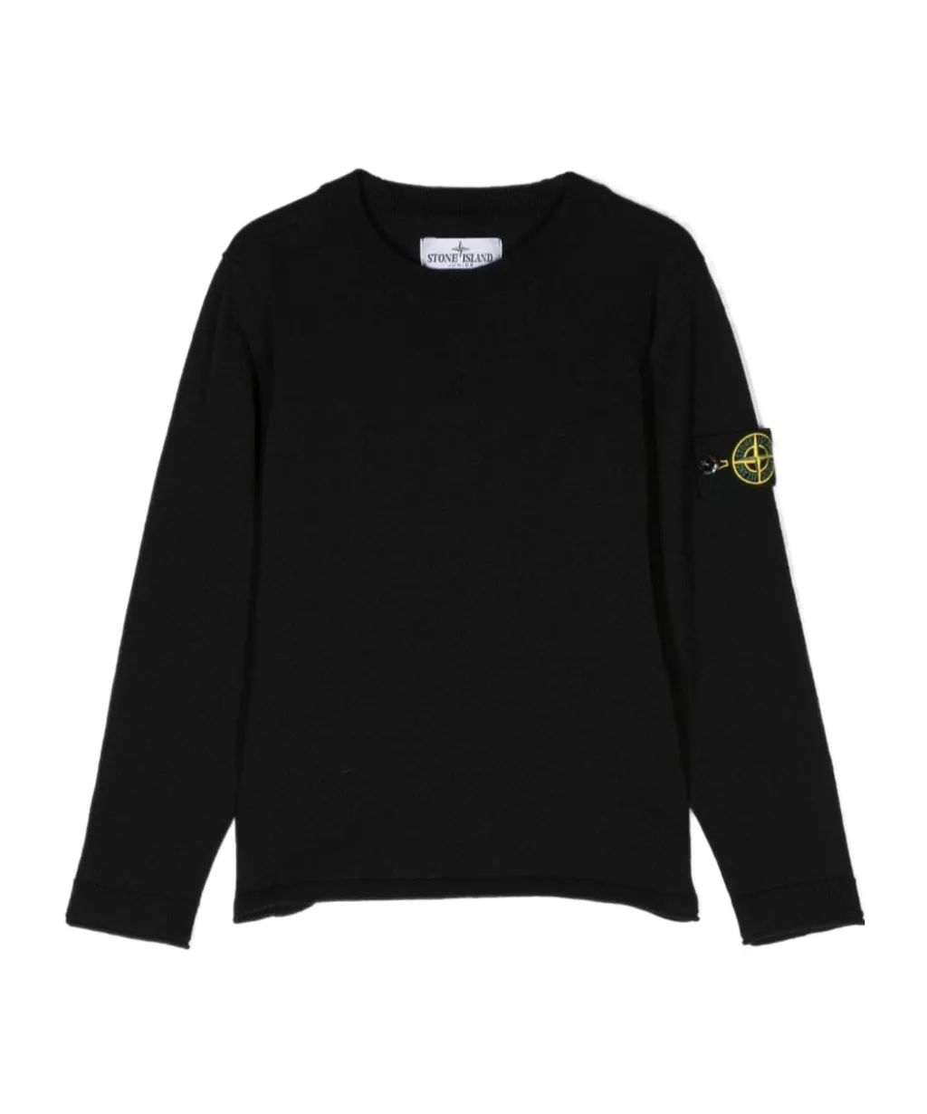 Compass-Badge Cotton Jumper