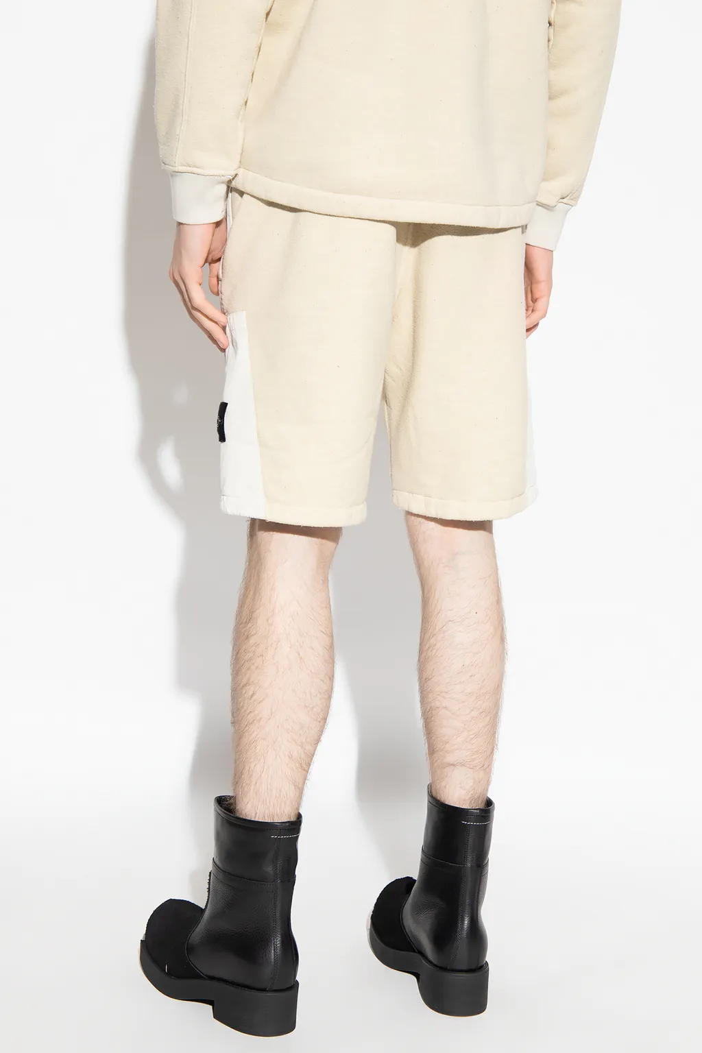 Compass-Badge Terry-Fleece Bermuda Shorts