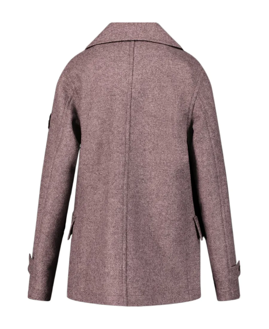 Logo-Patch Virgin Wool Blend Double-Breasted Coat