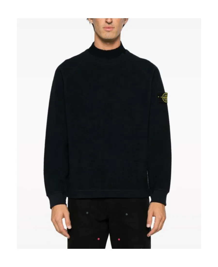 Compass-Motif Mock Neck Layered Sweatshirt