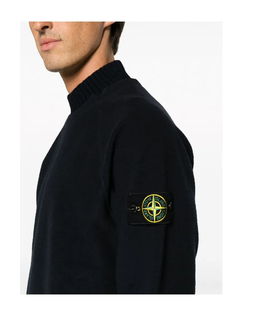 Compass-Motif Mock Neck Layered Sweatshirt