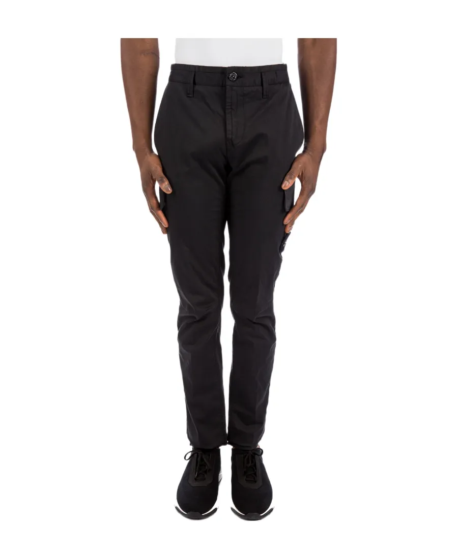 Compass-Patch Straight-Leg Trousers