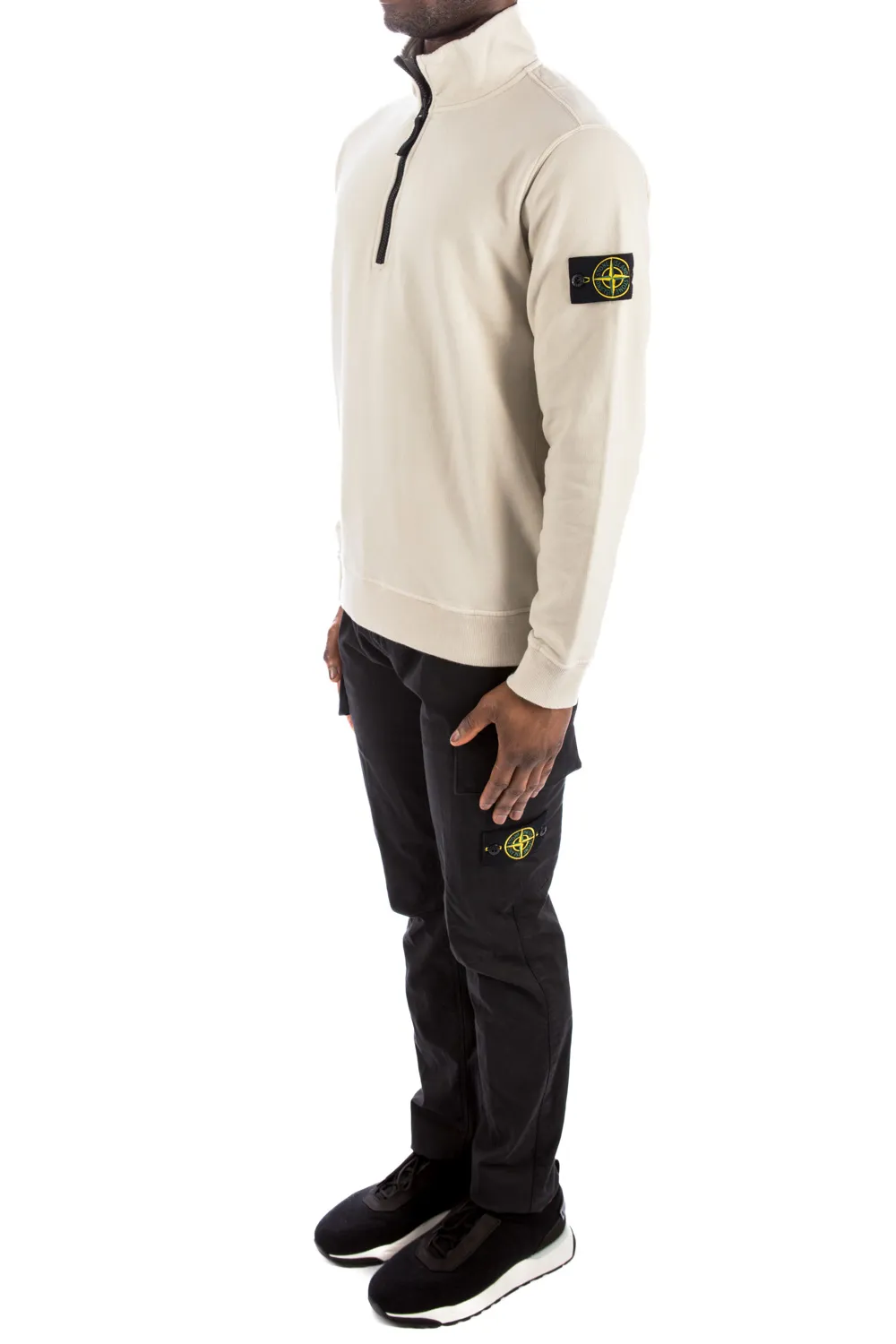 Compass-Patch Straight-Leg Trousers
