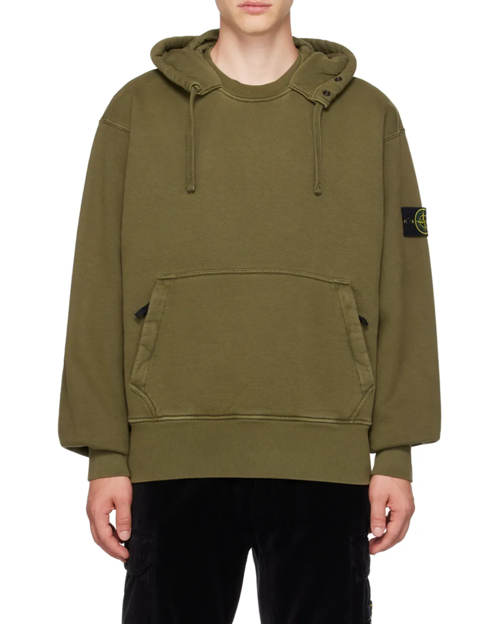Compass-Patch Drawstring Hoodie