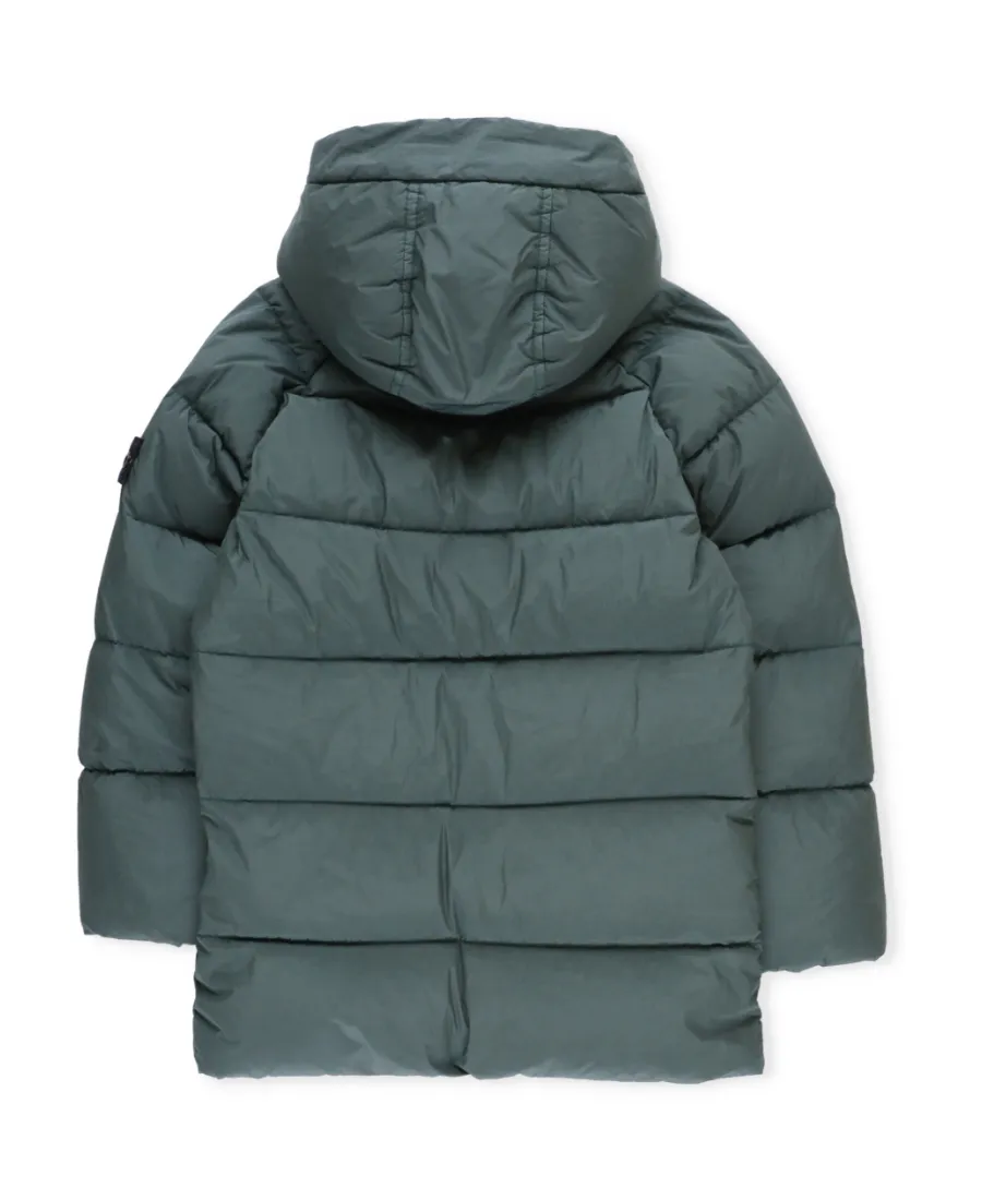 Compass-Badge Hooded Padded Coat
