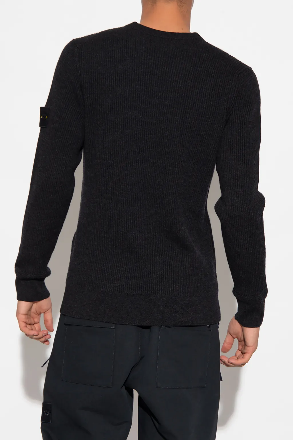 Compass-Patch Virgin-Wool Jumper