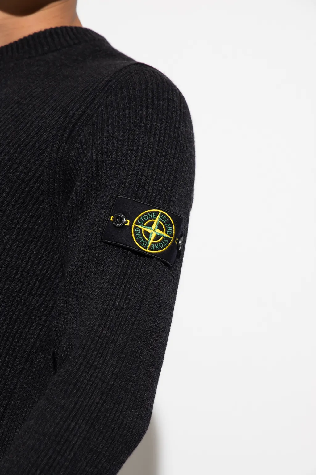 Compass-Patch Virgin-Wool Jumper