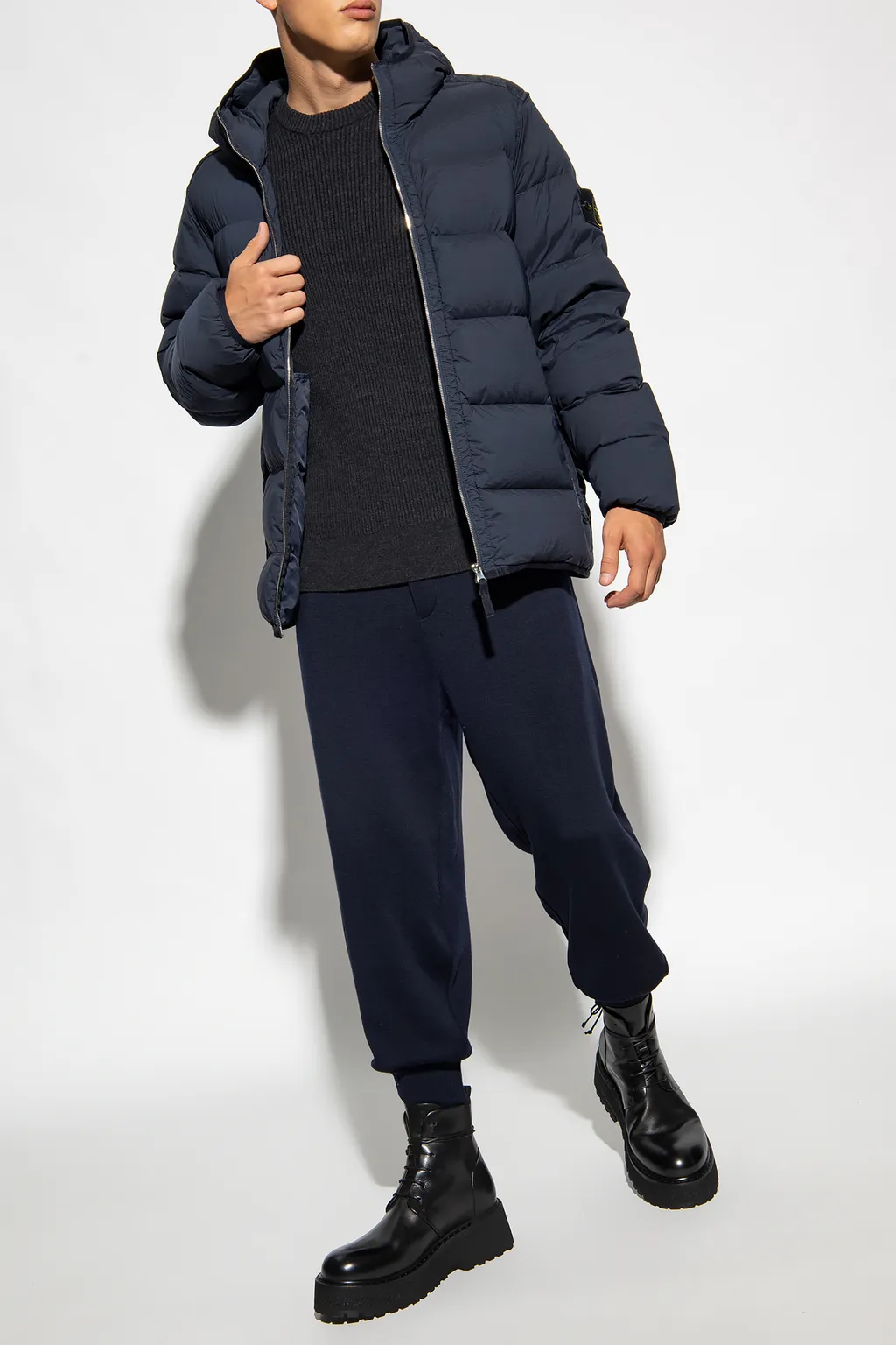 Compass-Patch Virgin-Wool Jumper