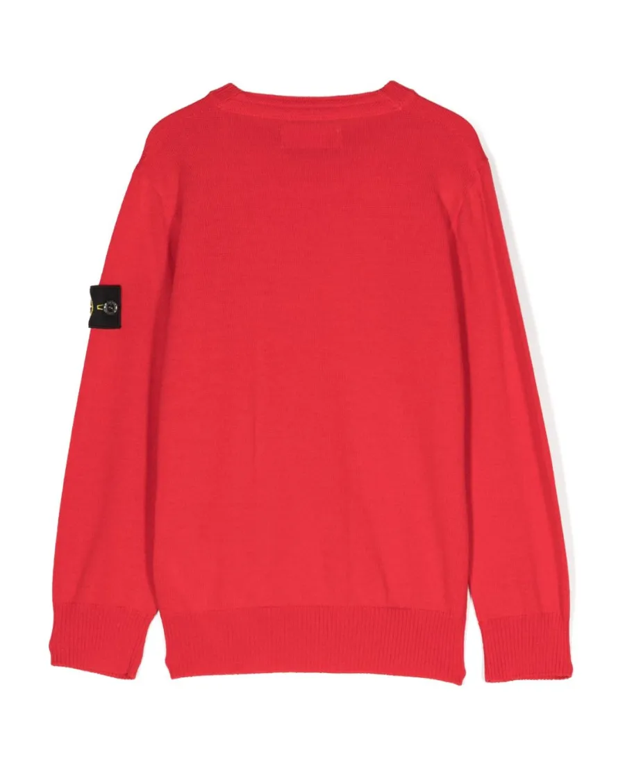 Compass-Patch Crewneck Jumper