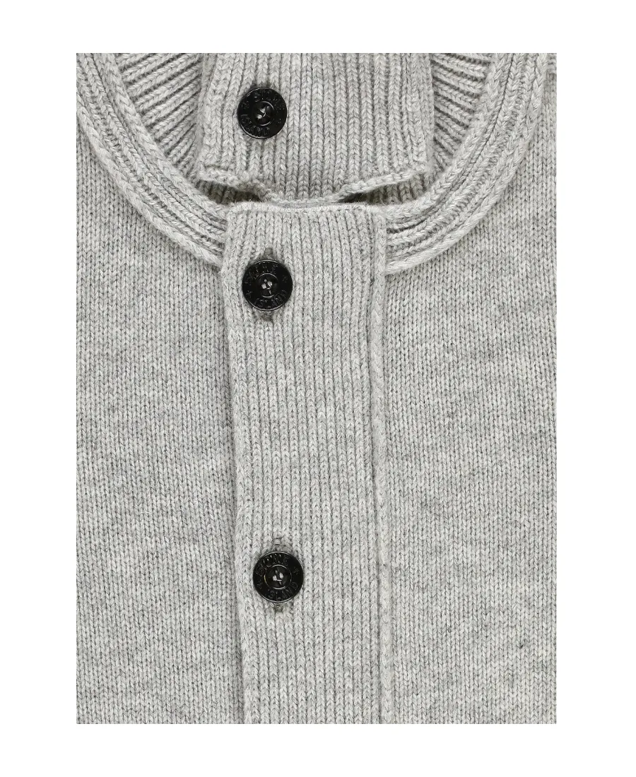 Compass-Motif Button-Up Cardigan