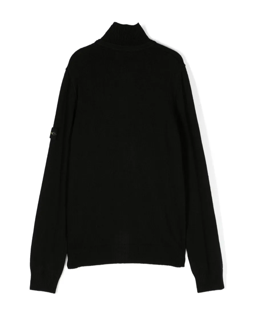 Compass-Patch Wool-Blend Cardigan