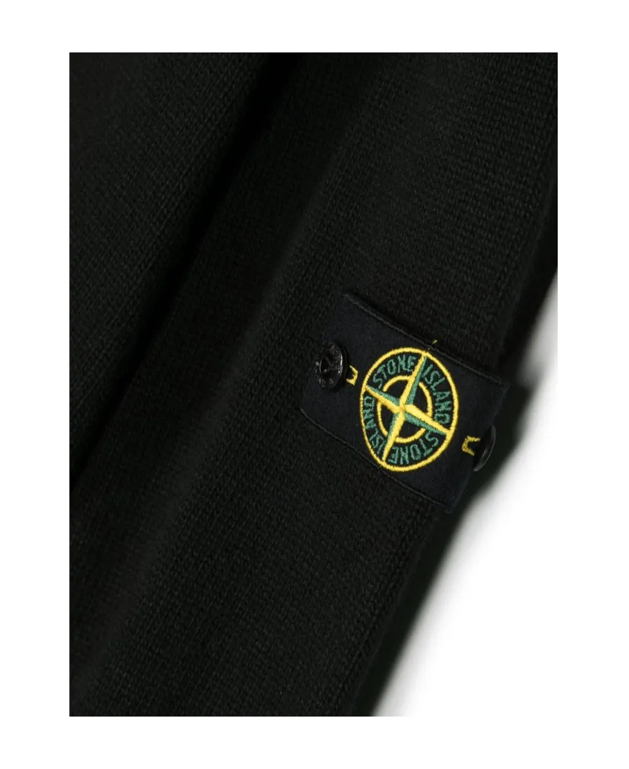 Compass-Patch Wool-Blend Cardigan