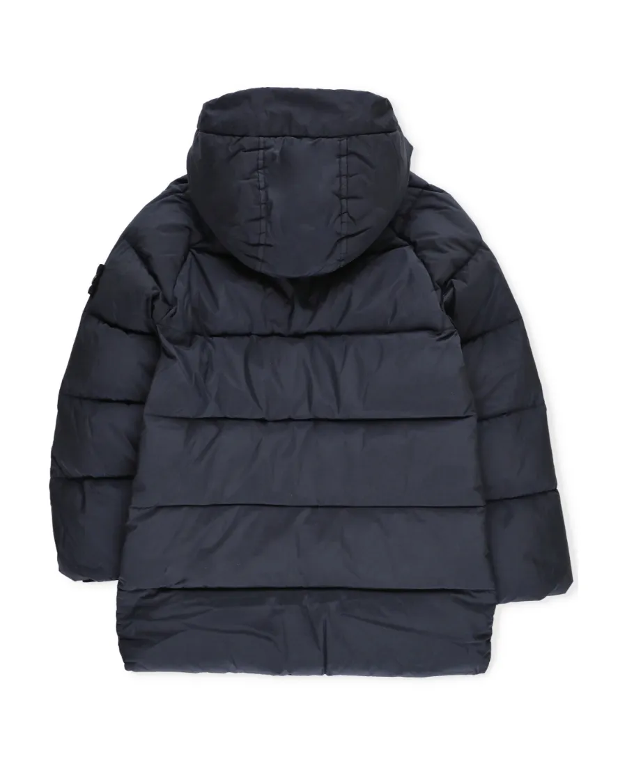 Compass-Motif Long-Sleeved Padded Coat