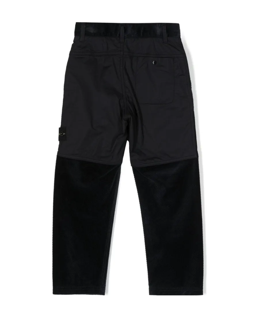 Patchwork-Designed Straight-Leg Trousers