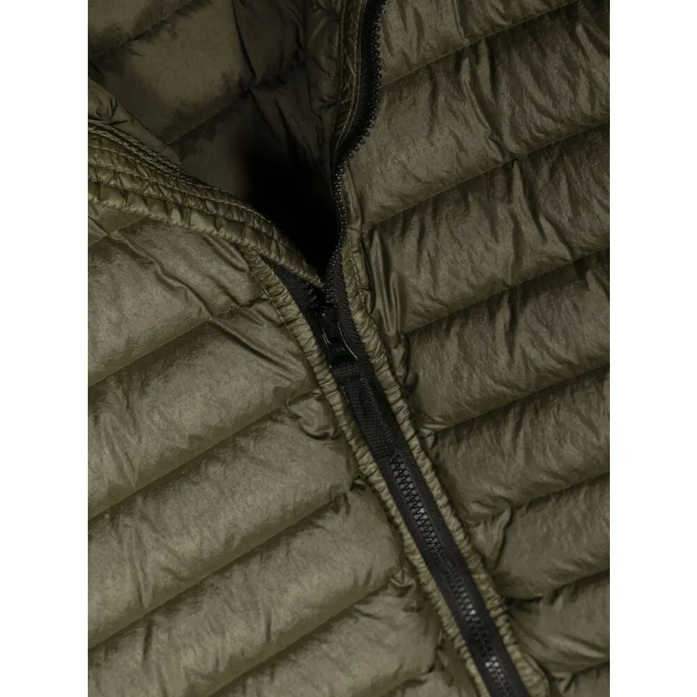 Compass-Patch Hooded Padded Jacket