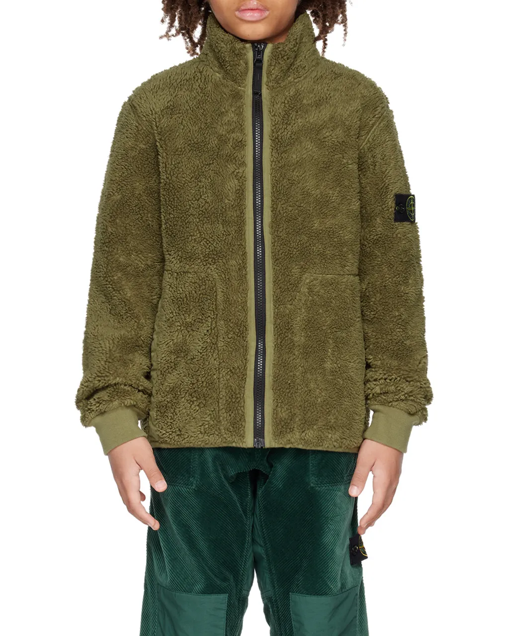 Junior Compass-Patch Sherpa Zipped Jacket