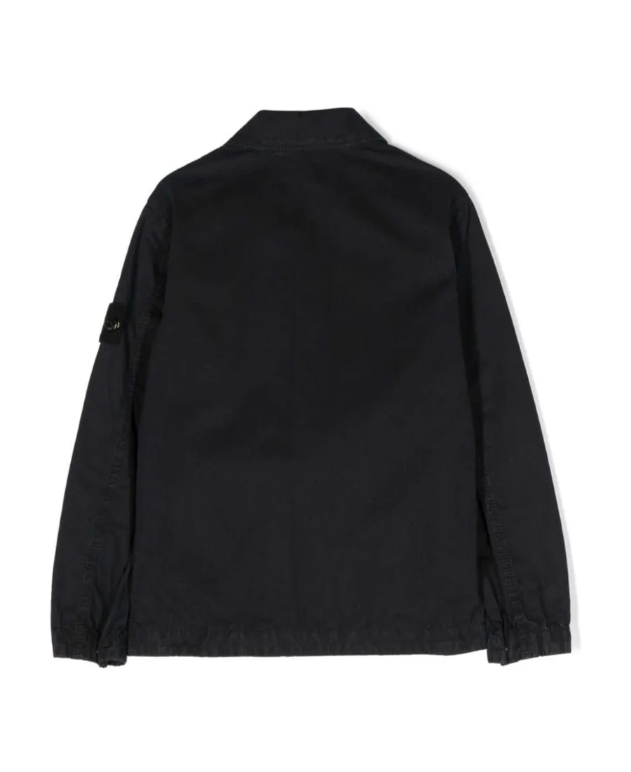 Logo-Appliqué Zipped Shirt Jacket