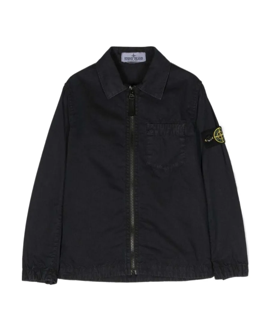 Logo-Appliqué Zipped Shirt Jacket