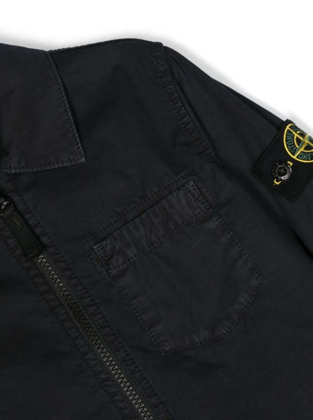 Logo-Appliqué Zipped Shirt Jacket