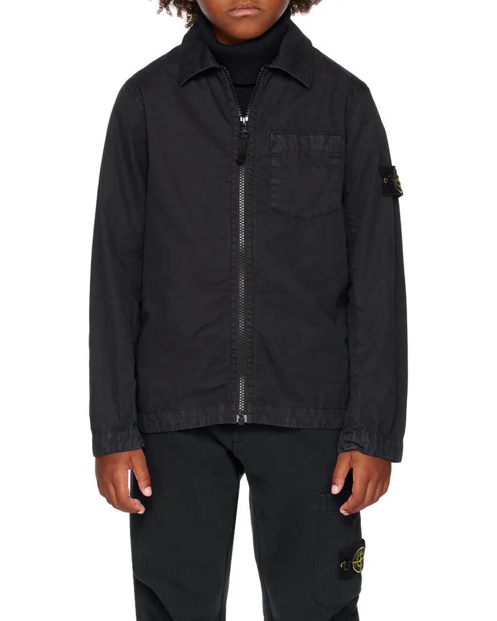 Logo-Appliqué Zipped Shirt Jacket