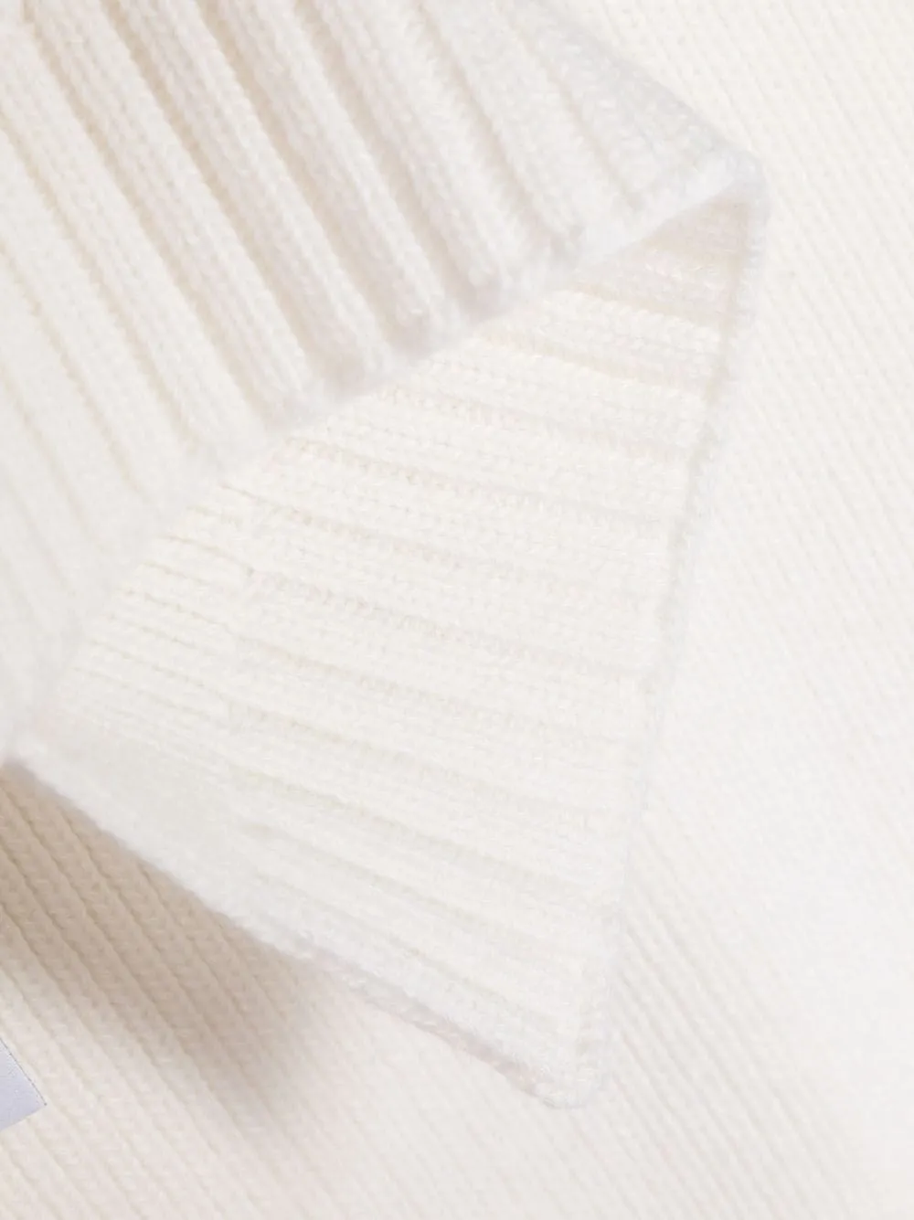 Compass-Patch Ribbed-Knit Scarf
