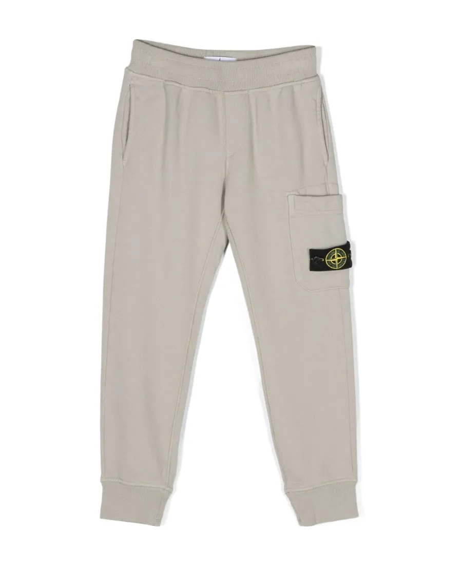 Compass-Motif Cotton Track Pants