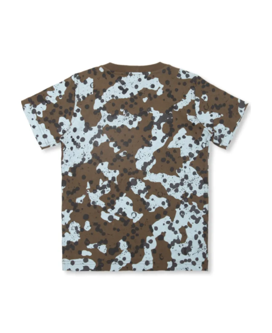 Camouflage-Print Logo-Embroidered T-Shirt