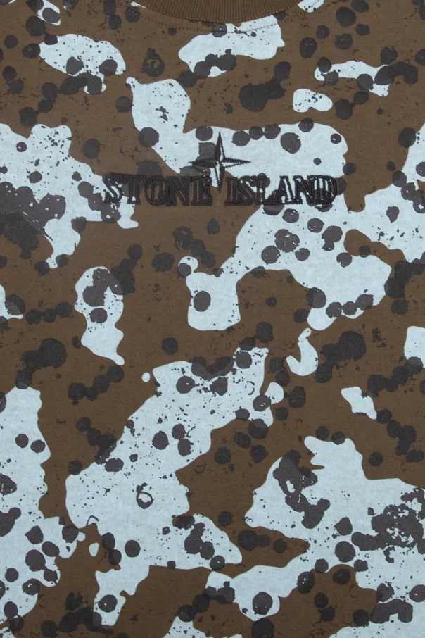 Camouflage-Print Logo-Embroidered T-Shirt