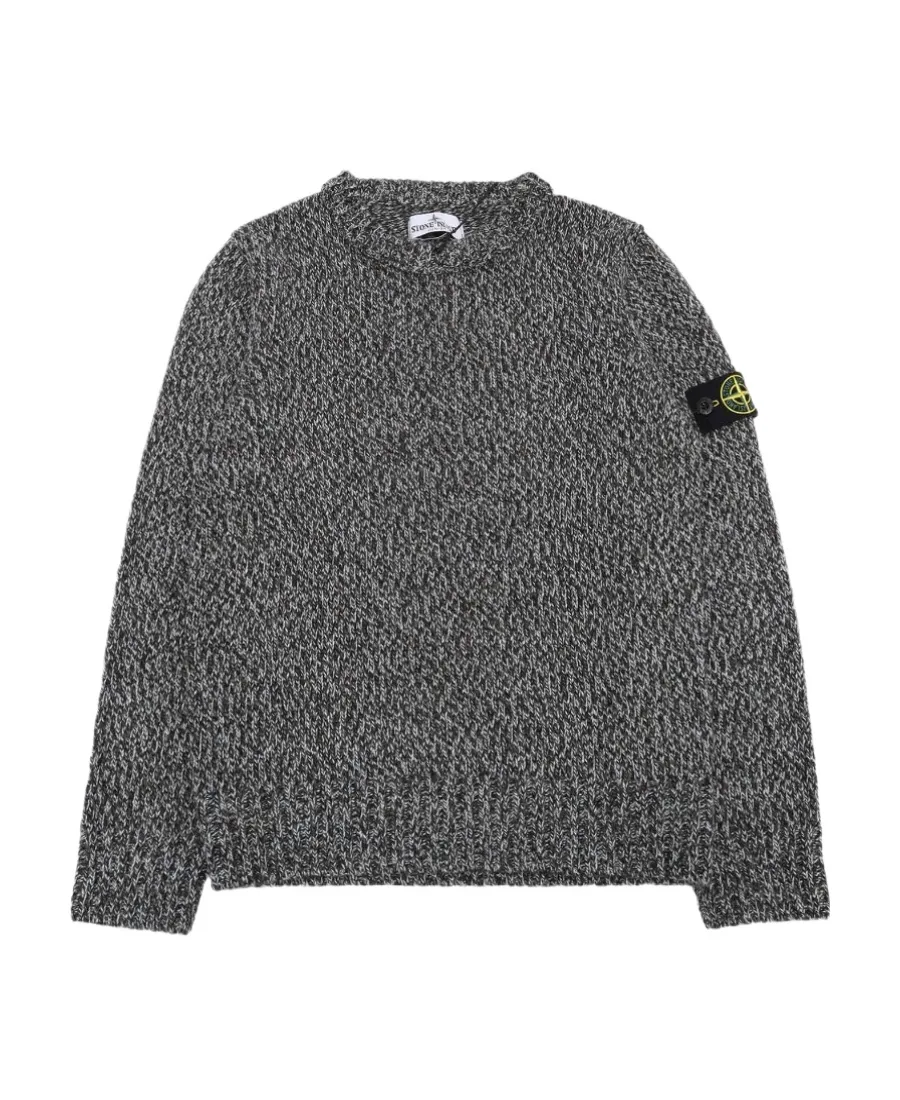 Junior Compass-Badge Marl-Knitted Crewneck Jumper