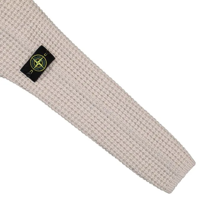 Compass-Patch Waffle-Knit Jumper