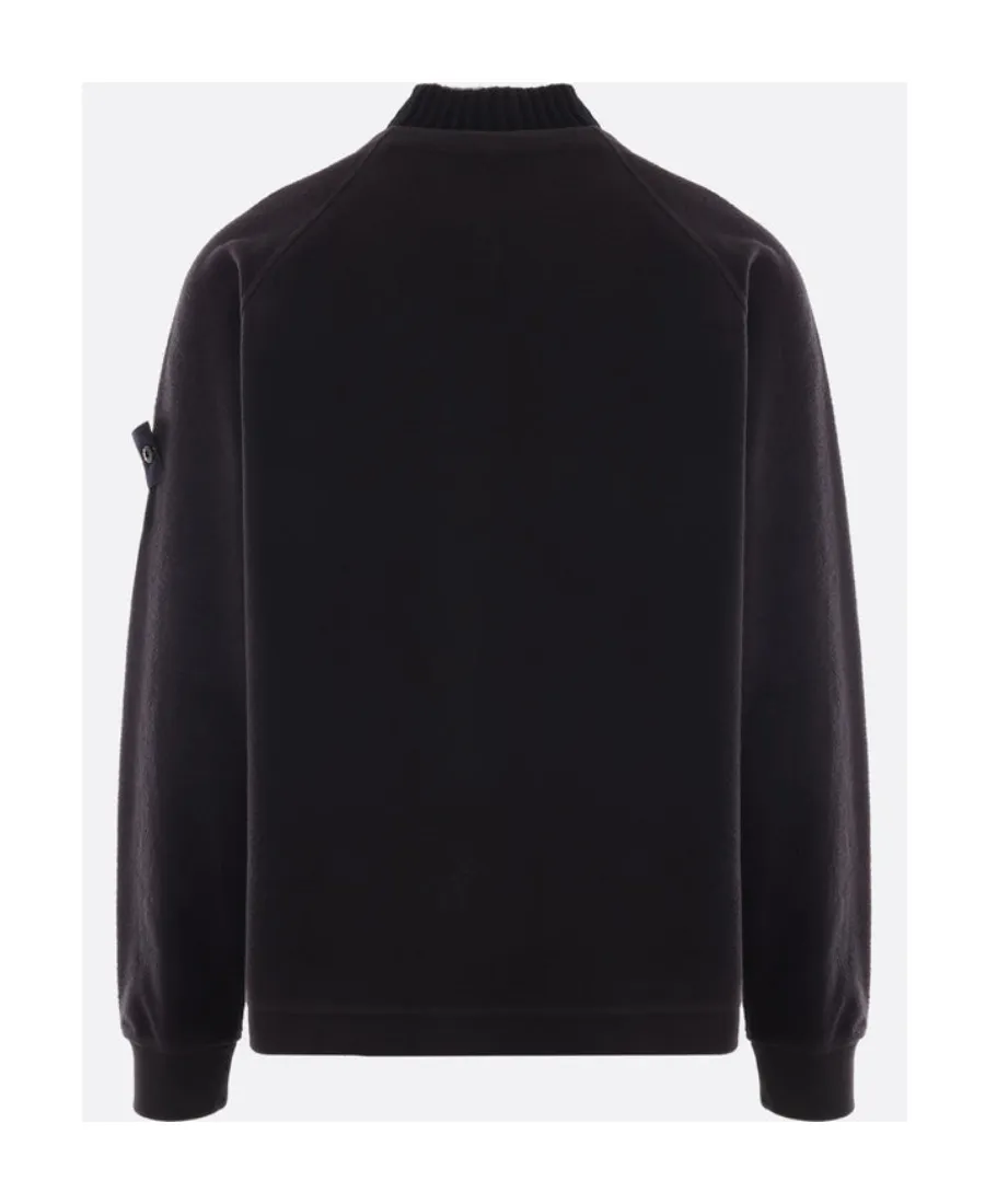 Compass-Motif Mock Neck Layered Sweatshirt