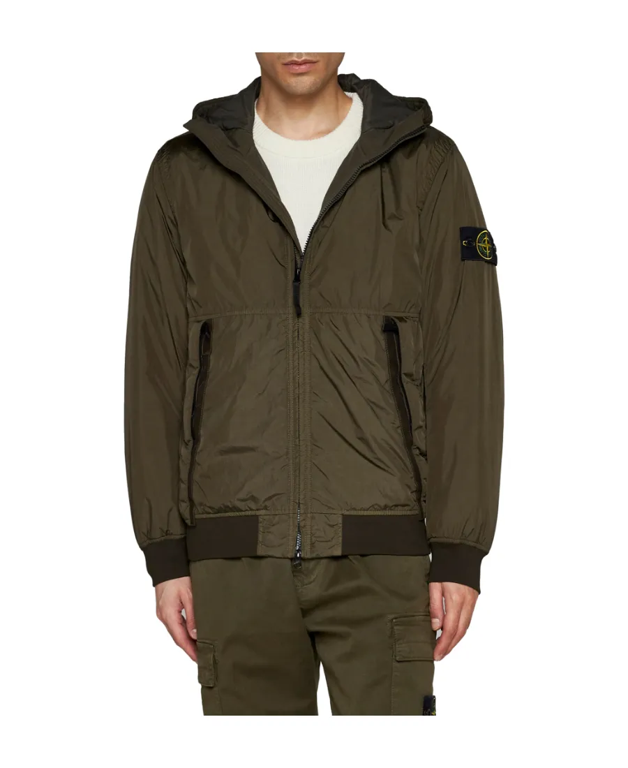 Logo Patch Hooded Track Jacket