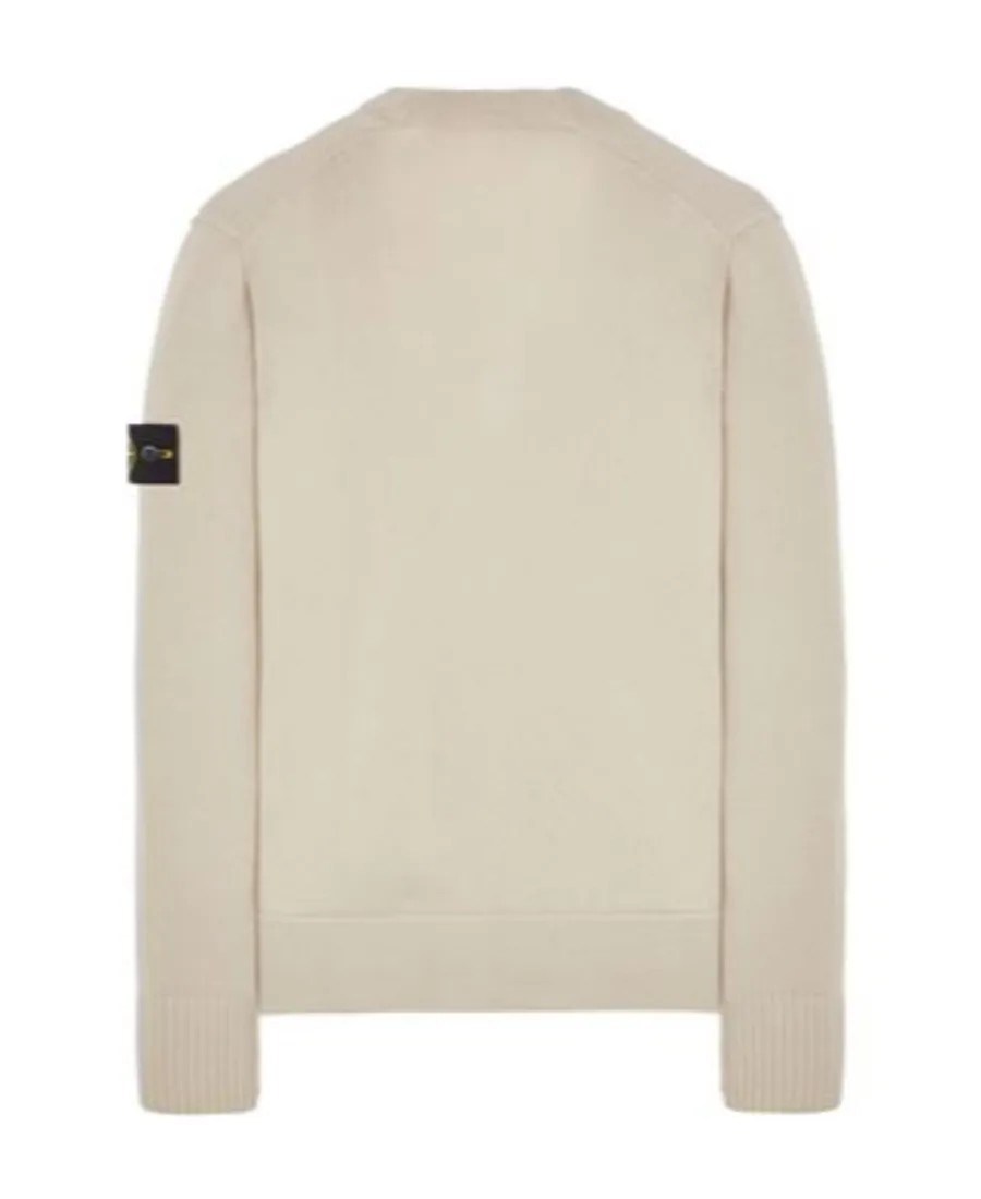 Compass-Motif Ribbed Cardigan