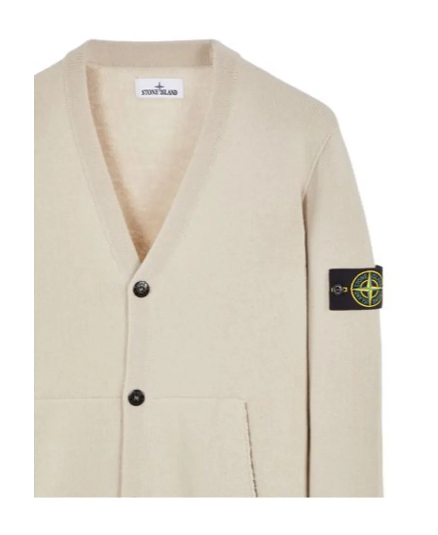 Compass-Motif Ribbed Cardigan