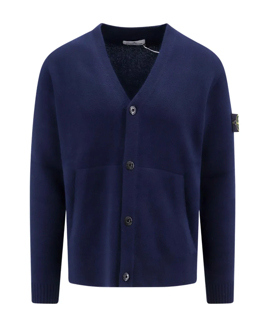 V-Neck Long-Sleeved Knitted Cardigan