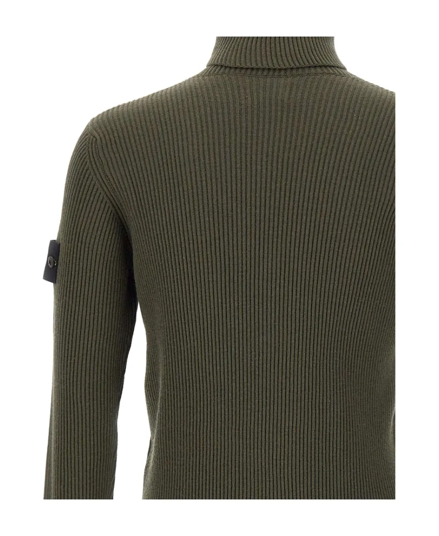 Compass Patch Roll-Neck Knitted Jumper