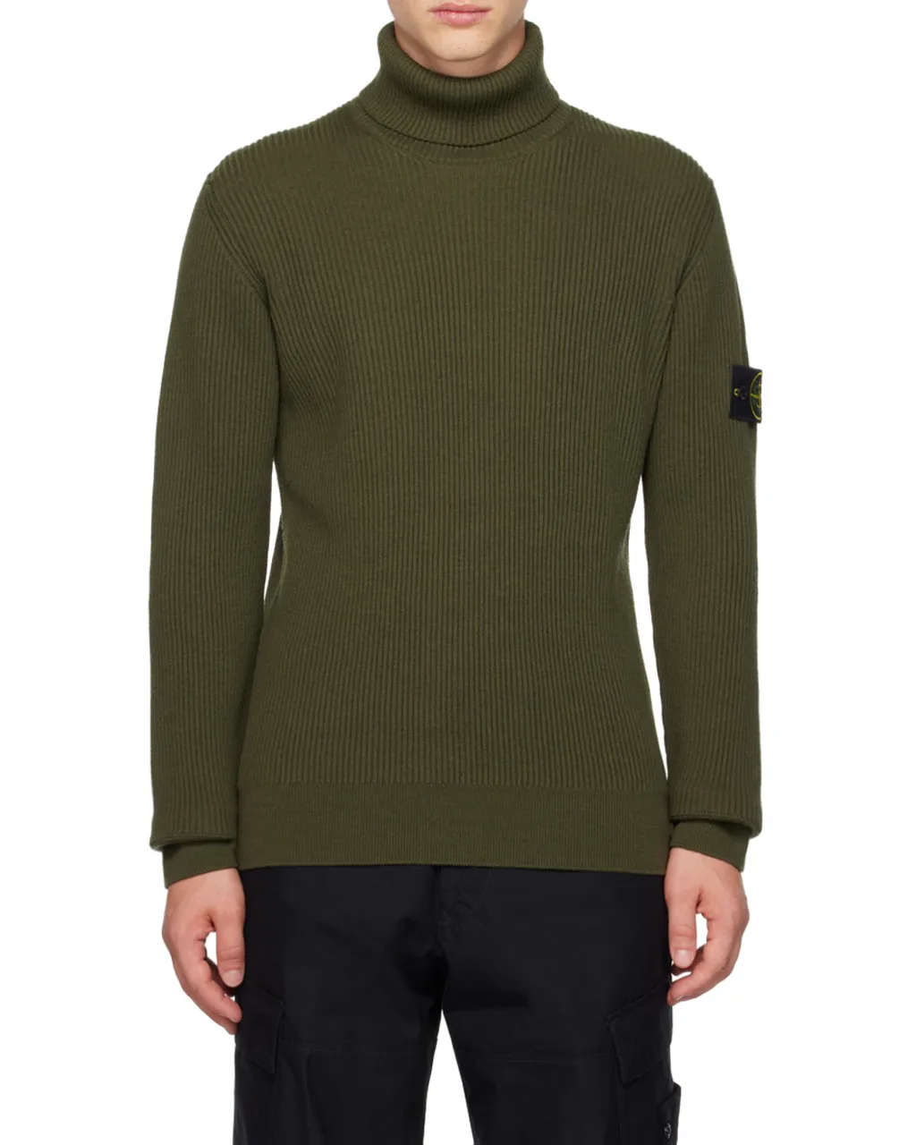 Compass Patch Roll-Neck Knitted Jumper
