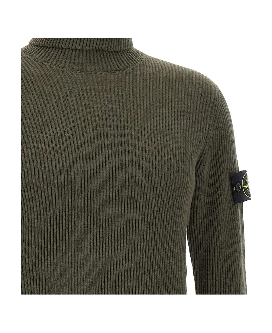 Compass Patch Roll-Neck Knitted Jumper