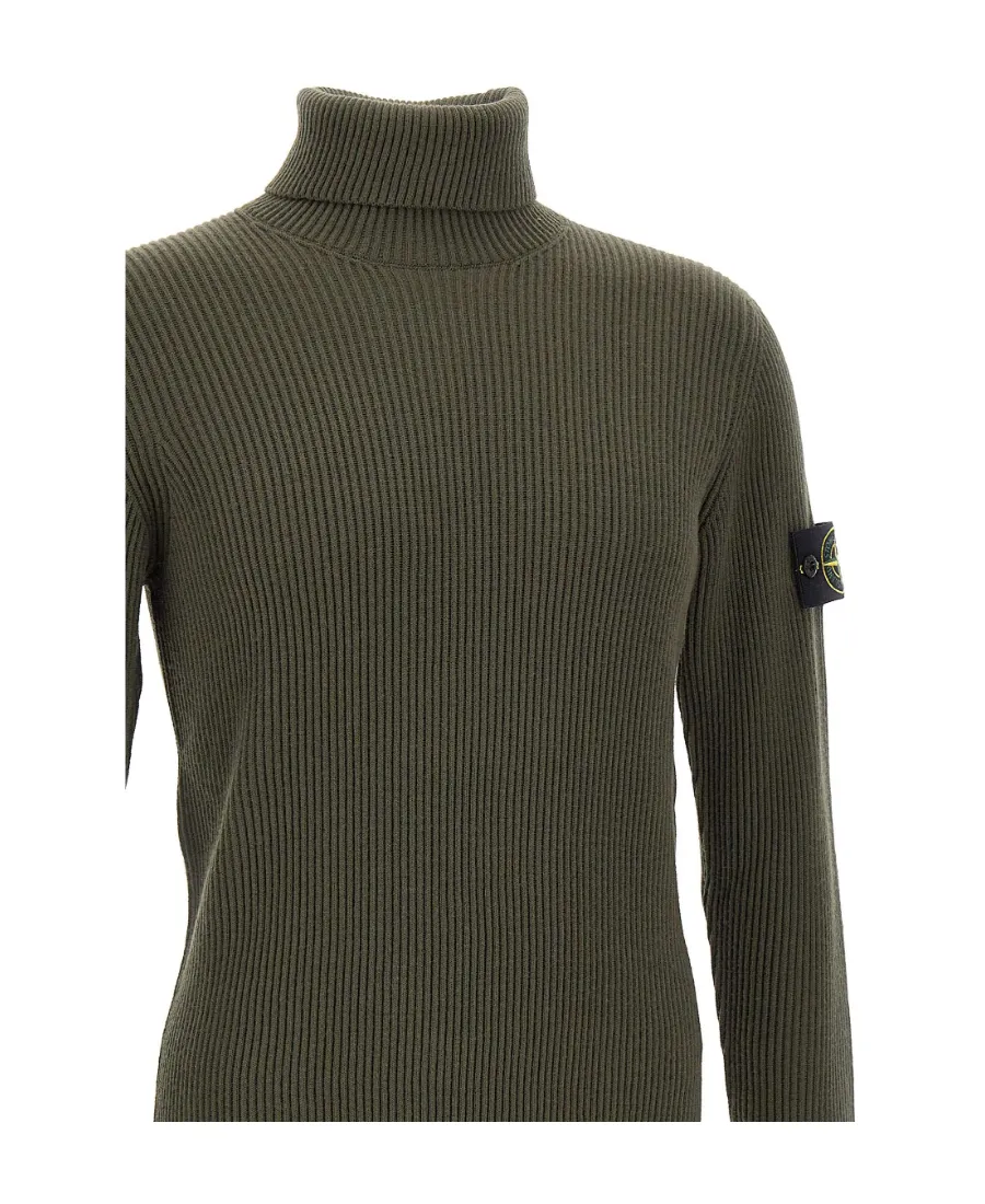 Compass Patch Roll-Neck Knitted Jumper