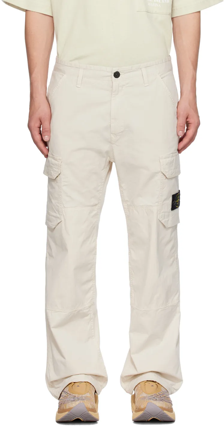 Compass-Patch Straight-Leg Cargo Trousers