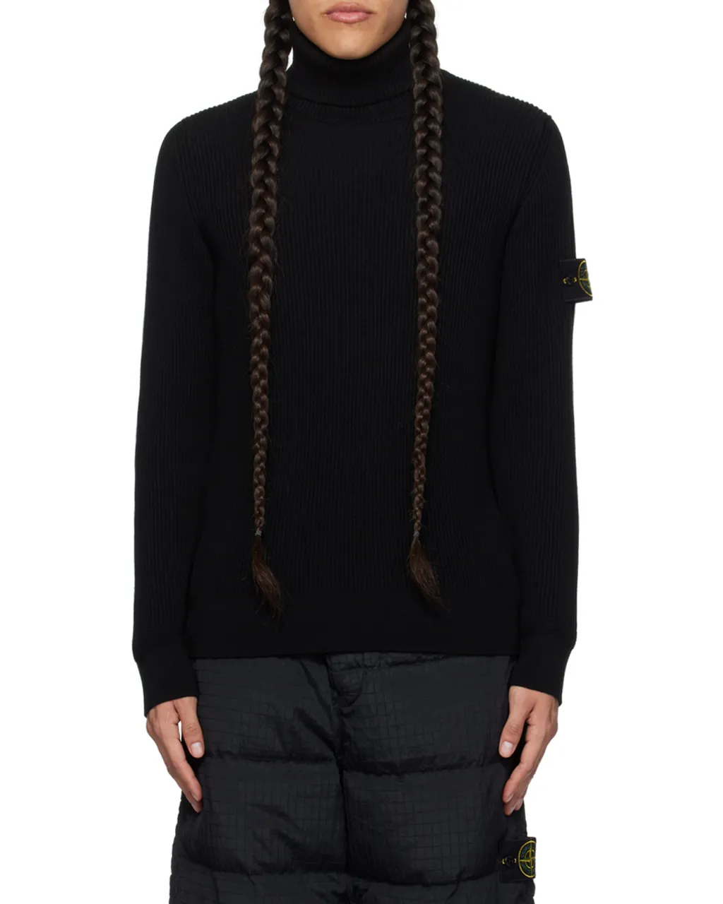 Compass Patch Roll-Neck Knitted Jumper