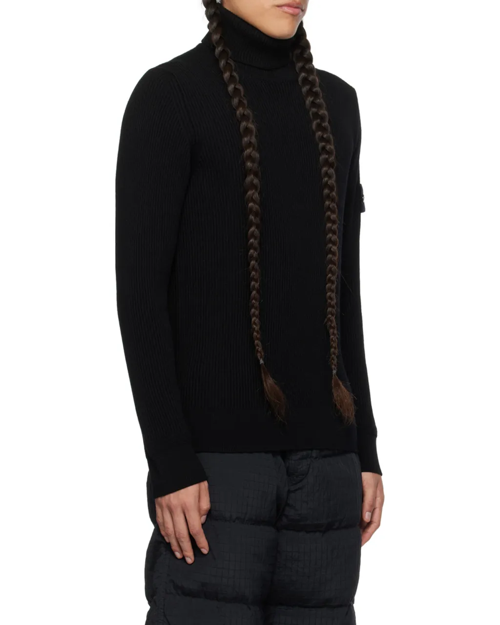 Compass Patch Roll-Neck Knitted Jumper