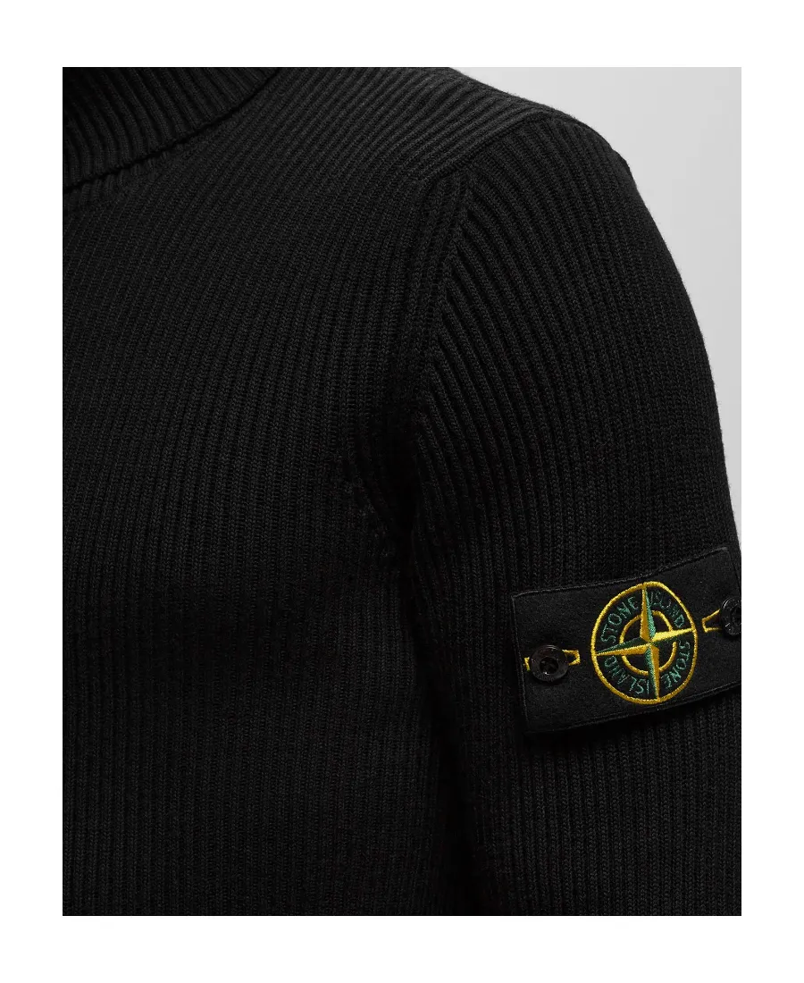 Compass Patch Roll-Neck Knitted Jumper