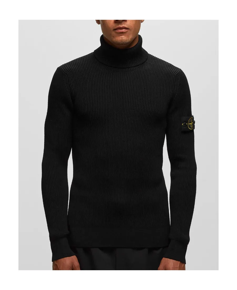 Compass Patch Roll-Neck Knitted Jumper