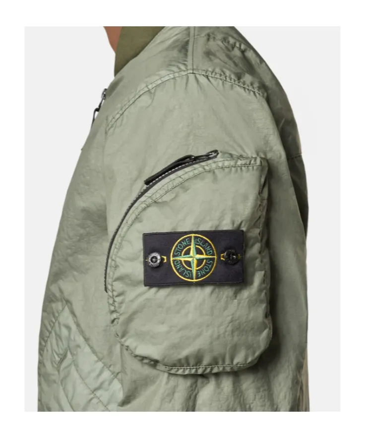 Logo Patch Zip-Up Bomber Jacket