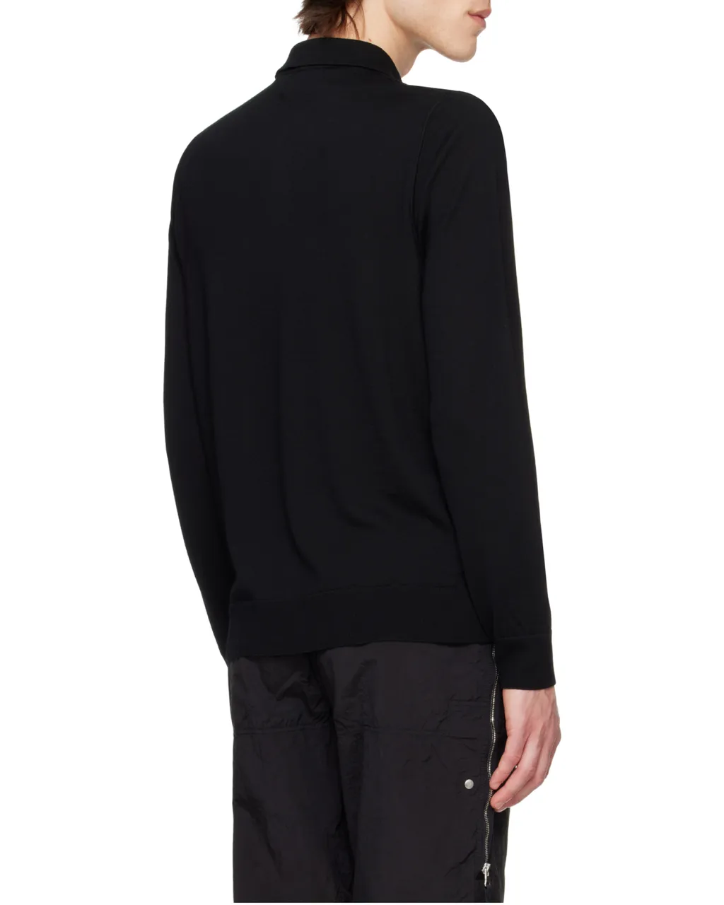 Logo Patch Long Sleeved Polo Shirt
