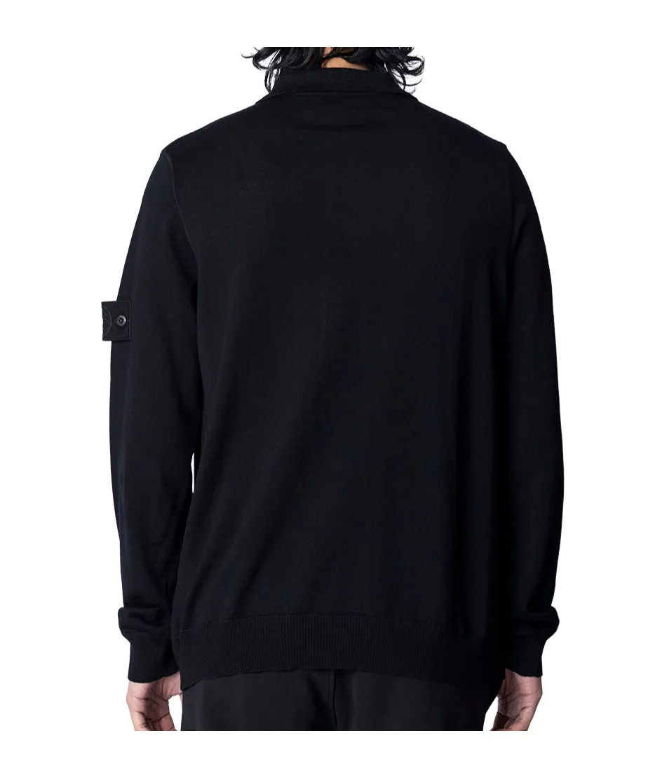 Logo Patch Long Sleeved Polo Shirt