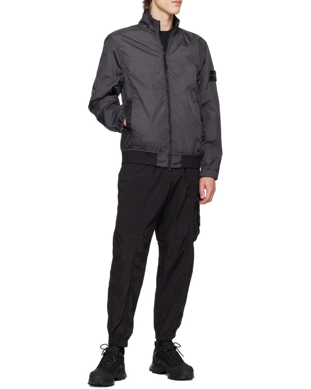 Compass-Badge High-Neck Jacket