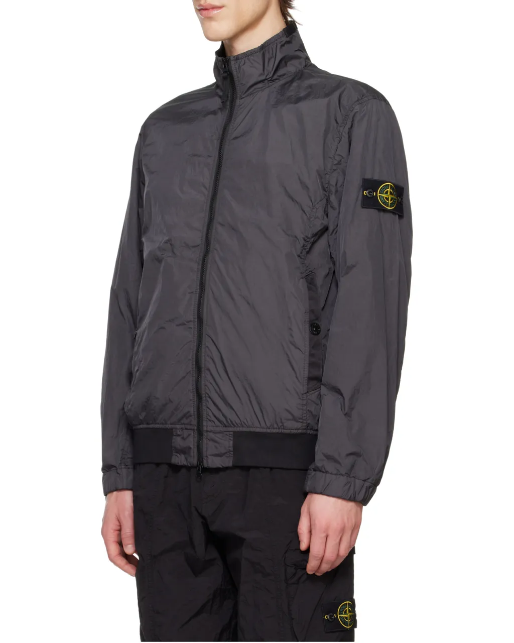 Compass-Badge High-Neck Jacket